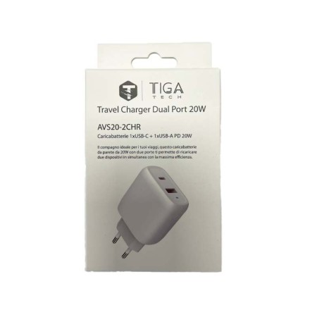 Tiga Tech Travel Charger Dual Port 20W AVS20-2CHR – Caricabatterie USB